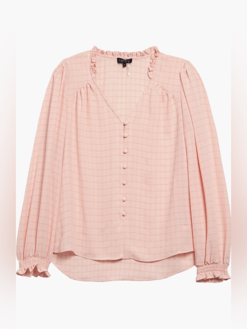 1. State Pale Pink Sheer Blouse
